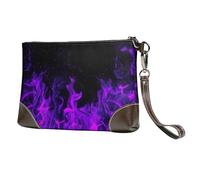 EgoMed Flamme Violette,Sacs à Main en Cuir PU pour Femmes, Pochette à Fermeture éclair, Portefeuille, Sac à Main avec dragonne
