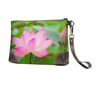EgoMed Fleur et Bourgeon de Lotus,Sacs à Main en Cuir PU pour Femmes, Pochette à Fermeture éclair, Portefeuille, Sac à Main avec dragonne