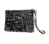 EgoMed Formule Physique Loi E=Mc2,Sacs à Main en Cuir PU pour Femmes, Pochette à Fermeture éclair, Portefeuille, Sac à Main avec dragonne