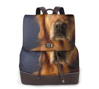 EgoMed Golden Retriever,Sac à dos imperméable pour femme, sac à dos de voyage léger en cuir PU tendance