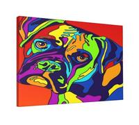 EgoMed Impressions d'art mural, peinture murale sur toile suspendue pour la décoration intérieure du salon 30X45CM,Chien Boxer multicolore