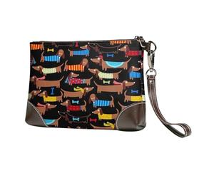 EgoMed J'aime Mon Chien Teckels Imprimer,Sacs à Main en Cuir PU pour Femmes, Pochette à Fermeture éclair, Portefeuille, Sac à Main avec dragonne