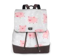 EgoMed Joyeux petits cochons mignons,Sac à dos imperméable pour femme, sac à dos de voyage léger en cuir PU tendance