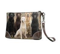 EgoMed Labrador Retrievers Chiens Noir Doré Blanc Marron,Sacs à Main en Cuir PU pour Femmes, Pochette à Fermeture éclair, Portefeuille, Sac à Main avec dragonne