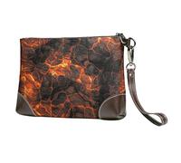 EgoMed Lave volcanique,Sacs à Main en Cuir PU pour Femmes, Pochette à Fermeture éclair, Portefeuille, Sac à Main avec dragonne
