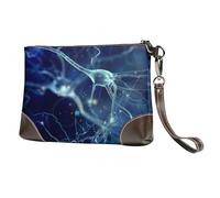 EgoMed Neurologie des neurones et des cellules cérébrales 3D,Sacs à Main en Cuir PU pour Femmes, Pochette à Fermeture éclair, Portefeuille, Sac à Main avec dragonne