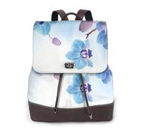 EgoMed Orchidées Fleurs Naturelles,Sac à dos imperméable pour femme, sac à dos de voyage léger en cuir PU tendance