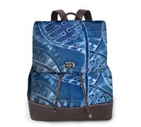 EgoMed Photo imprimée de la chaîne d'ADN,Sac à dos imperméable pour femme, sac à dos de voyage léger en cuir PU tendance