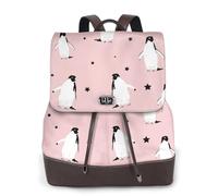 EgoMed Pingouins Étoiles Oiseau de mer,Sac à dos imperméable pour femme, sac à dos de voyage léger en cuir PU tendance