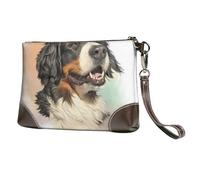 EgoMed Portrait réaliste de Bouvier Bernois Berner,Sacs à Main en Cuir PU pour Femmes, Pochette à Fermeture éclair, Portefeuille, Sac à Main avec dragonne