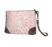 EgoMed Rose Rose Or Blush Traits d'or Rayures Brillance,Sacs à Main en Cuir PU pour Femmes, Pochette à Fermeture éclair, Portefeuille, Sac à Main avec dragonne