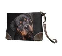 EgoMed Rottweiler - Aimant, confiant et fidèle,Sacs à Main en Cuir PU pour Femmes, Pochette à Fermeture éclair, Portefeuille, Sac à Main avec dragonne
