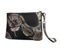 EgoMed Serpent Python,Sacs à Main en Cuir PU pour Femmes, Pochette à Fermeture éclair, Portefeuille, Sac à Main avec dragonne