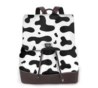 EgoMed Taches de vache Empreinte de vache,Sac à dos imperméable pour femme, sac à dos de voyage léger en cuir PU tendance