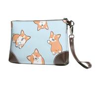 EgoMed Tasse à Motif Corgi,Sacs à Main en Cuir PU pour Femmes, Pochette à Fermeture éclair, Portefeuille, Sac à Main avec dragonne