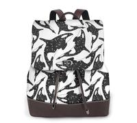 EgoMed Tueur de baleines et d'orques,Sac à dos imperméable pour femme, sac à dos de voyage léger en cuir PU tendance