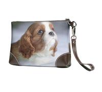 EgoMed Visage du Cavalier King Charles Spaniel,Sacs à Main en Cuir PU pour Femmes, Pochette à Fermeture éclair, Portefeuille, Sac à Main avec dragonne