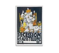 Egon Schiele Painter Artworks《Secession. 49 exposition》Impression sur toile Poster Art Peinture Décor mural Photo Cadeaux Décoration d'intérieur Moderne 20 x 30 cm