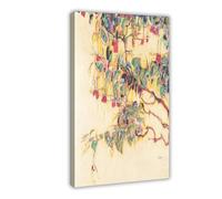 Egon Schiele - Sonnenbaum - Impression sur toile motif arbre soleil - Décoration murale pour chambre à coucher, bureau, cuisine, cadre cadeau 40 x 60 cm