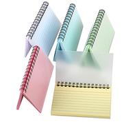 EGOSKY 300 Feuilles Fiches Bristol Couleur, 5 Paquets 5 Couleurs Cartes Index Lignées, 125 x 75 mm Spirale Cartes de Révision Flashcards avec Couverture Transparente pour Bureau Mémos Notes