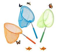 EGOSKY Lot de 3 filets papillon télescopiques de 3 couleurs, extensibles de 17 cm à 65 cm, pour enfants, attraper les insectes, les activités de jardin en plein air