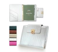 EGOSUNNY Agenda A5 en cuir synthétique gaufré crocodile 14,7 x 21,1 cm, classeur rechargeable à 6 anneaux avec 80 feuilles, intercalaires et stylo à bille en métal élégant - Organiseur élégant pour le