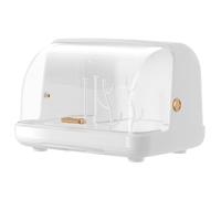 Égouttoir à biberons avec couvercle, égouttoir à vaisselle pour bébé, égouttoir vertical pour biberons, grand rangement pour biberons de 15 x 10,6 x 9,1", anti-poussière pour armoire de cuisine