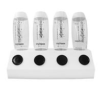 Égouttoir à bouteilles, 4 trous, égouttoir pour biberons, avec égouttoir, pour carafe à vin, tasses, bocaux Mason, bouteilles d'eau, cuisines, salles à manger, restaurants (White four holes)