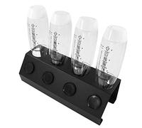 Égouttoir à bouteilles, 4 trous, égouttoir pour biberons, avec égouttoir, pour carafe à vin, tasses, bocaux Mason, bouteilles d'eau, cuisines, salles à manger, restaurants (Black 4 Holes)