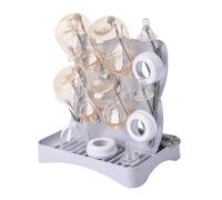 Égouttoir à bouteilles - Bac d'égouttage pliable peu encombrant | Tour de séchage sur pied pour bouteilles, support pour pompe à paille, brosse, sucette, voyage, garderie, pépinière, évier à domicile,