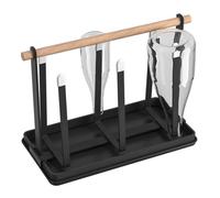 Égouttoir à bouteilles en fer de 24 cm avec poignée | Support antidérapant | Séchoir à tasses pour comptoir de cuisine | Organiseur pour accessoires de tasses