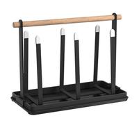 Égouttoir À Bouteilles - Support Antidérapant Pour Égouttoir À Bouteilles Et Tasses Avec Poignée En Bois | Organisateur De Support De Pointe En Plastique Durable | Tasse En Verre De Bière, Comptoir De