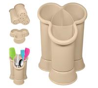 Égouttoir à couverts en plastique de haute qualité à 4 compartiments pour la maison et la cuisine (Taupe - Design 2)