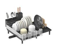 Égouttoir à Couverts - SONGMICS - Extensible - Inox - Bec Tournant - Argent et Noir