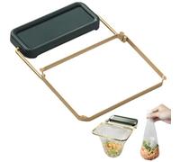 Égouttoir à déchets for évier de cuisine, égouttoir à déchets pliable, panier en maille lavable, égouttoir for déchets alimentaires avec 200 sacs filtrants en maille(Green)