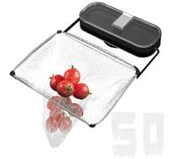 Égouttoir à eau avec 100 filtres, panier égouttoir à fruits amovible, support à ventouses for évier, filtre à eaux usées