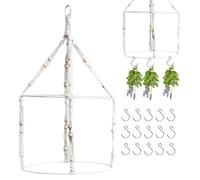 Égouttoir à fleurs en - Conception double couche, matériau tissé durable, crochets inclus, suspension élégante | Kit de projets artisanaux pour plantes à Air, séchage de fleurs, stockage d'her