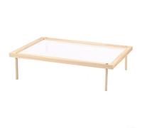 Égouttoir à linge en bois empilable réglable avec filet respirant pour herbes, pâtes et support de séchage des aliments pour des besoins de séchage efficaces de la cuisine (couche unique)