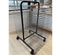 Égouttoir à linge robuste double face en métal - Étagères métalliques pour studios d'art et salles de classe 38 étagères présentoir pour peinture, artisanat et rangement d'œuvres d'art
