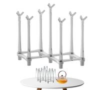 Égouttoir à tasses - 1 pièce égouttoir à bouteilles, support de tasse réglable, égouttoir de cuisine pour tasses et verres | Matériau PP, blanc ou design peu encombrant, facile à nettoyer