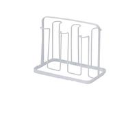 Égouttoir à tasses en fer portable, support de rangement en verre, rangement de tasses sous la table de cuisine(White,High)