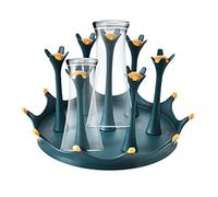 Égouttoir à tasses en verre, support rotatif à 360 degrés, support de rangement pour 7 tasses, support rotatif pour bouteilles, vin, thé