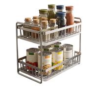 Égouttoir à tasses pour comptoir | Support en acier inoxydable double couche avec bac de récupération, sans perçage, résistant à l'humidité, étagère à épices - Pour assiettes, bouteilles d'eau