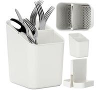 Egouttoir à ustensiles de cuisine, Porte-séchoir, Panier à couverts, Gris