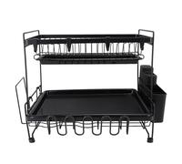 Égouttoir à Vaisselle, 2 Couches, Pliable, Polyvalent, Rangement Pratique, égouttoir à Vaisselle avec Porte-ustensiles pour la Maison