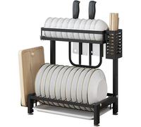 Égouttoir à Vaisselle à 2 Niveaux Rack Porte-Plat Dr Rack Étagère D’Organisation De Cuisine De Couverts en Acier Inoxydable, D