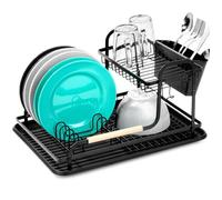 Égouttoir à vaisselle à deux niveaux - VILDE - 48,5x32x23,5 cm - Noir - Design industriel - Grande capacité