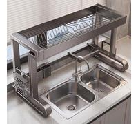 Égouttoir à vaisselle au-dessus de l'évier, organiseur d'évier de cuisine de grande capacité, égouttoir à une seule couche pour le rangement et l'organisation