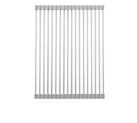 Égouttoir à vaisselle au-dessus de l'évier, tapis égouttoir enroulable en acier inoxydable, organiseur de rangement de cuisine multifonction, 47 x 34 cm