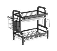 Égouttoir à vaisselle avec plateau d'égouttement - Rangement idéal pour assiettes, bols et ustensiles - Parfait pour une utilisation au-dessus d'un évier ou d'un comptoir